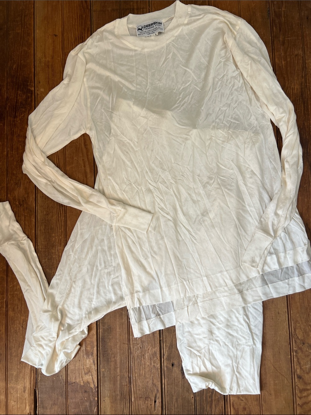 Vintage 80’s women’s silk long underwear set base layer size large
